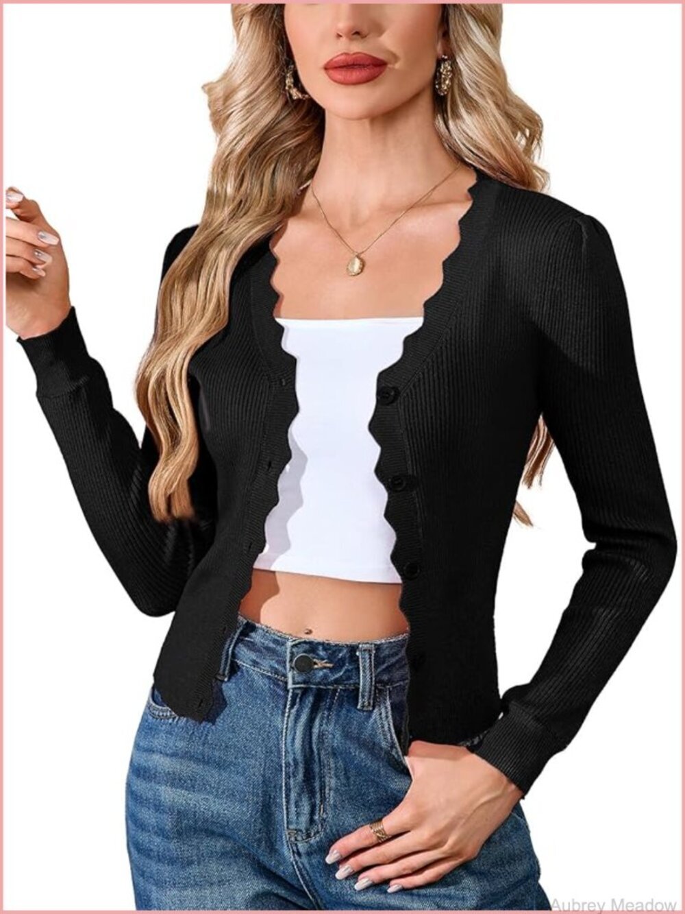 Cropped Lightweight Long Sleeve V-Neck Open Front Cardigan Sweater